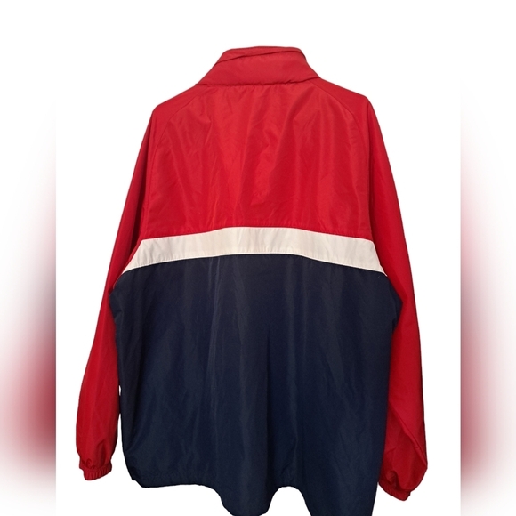 TEK GEAR zip jacket red blue white coastal golf spring lightweight hood men XL - Picture 3 of 10